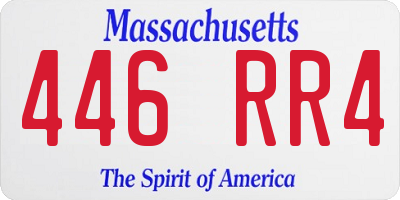 MA license plate 446RR4