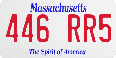MA license plate 446RR5