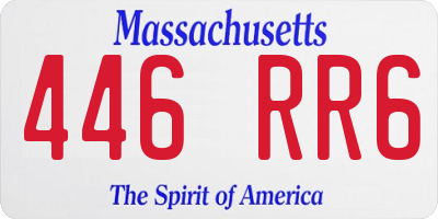 MA license plate 446RR6