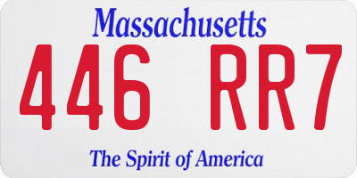 MA license plate 446RR7