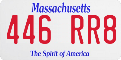 MA license plate 446RR8