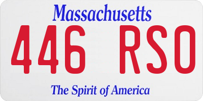 MA license plate 446RS0