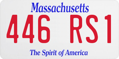 MA license plate 446RS1