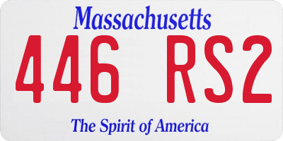 MA license plate 446RS2
