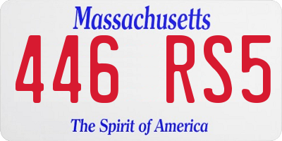 MA license plate 446RS5