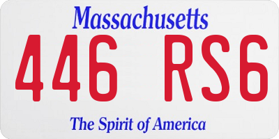 MA license plate 446RS6