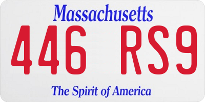MA license plate 446RS9