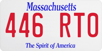MA license plate 446RT0