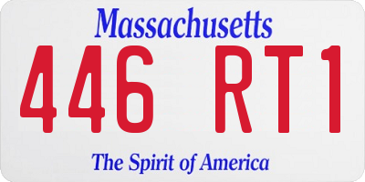 MA license plate 446RT1