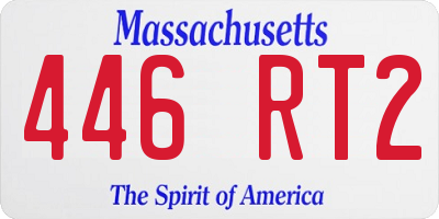 MA license plate 446RT2