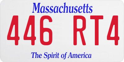MA license plate 446RT4