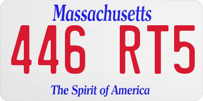 MA license plate 446RT5