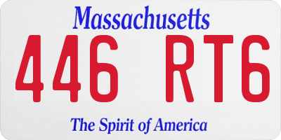 MA license plate 446RT6