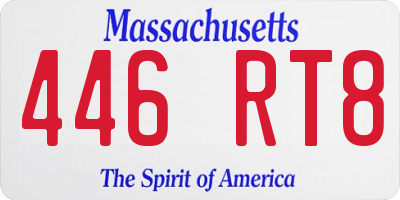MA license plate 446RT8