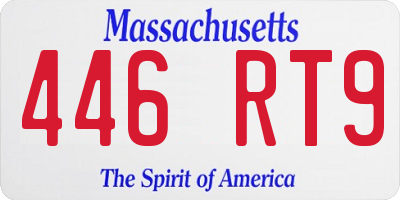 MA license plate 446RT9