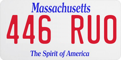 MA license plate 446RU0