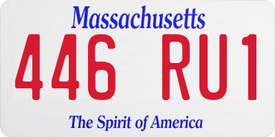 MA license plate 446RU1