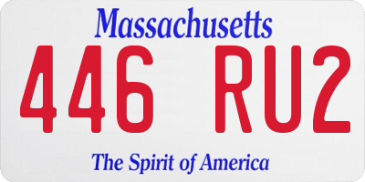 MA license plate 446RU2