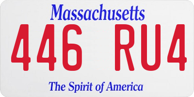 MA license plate 446RU4