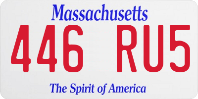 MA license plate 446RU5