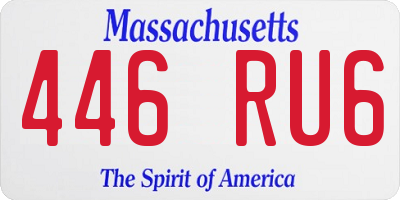 MA license plate 446RU6