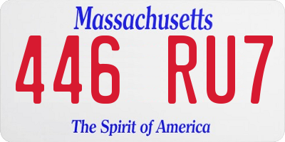 MA license plate 446RU7