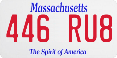 MA license plate 446RU8