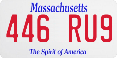 MA license plate 446RU9