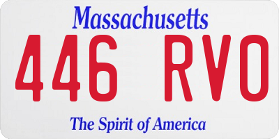 MA license plate 446RV0
