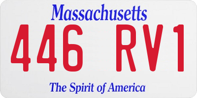 MA license plate 446RV1