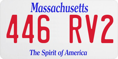 MA license plate 446RV2