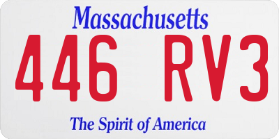 MA license plate 446RV3