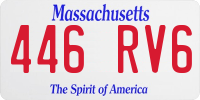 MA license plate 446RV6
