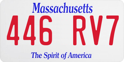 MA license plate 446RV7