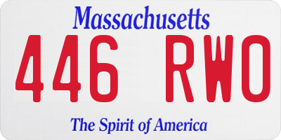 MA license plate 446RW0