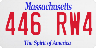 MA license plate 446RW4