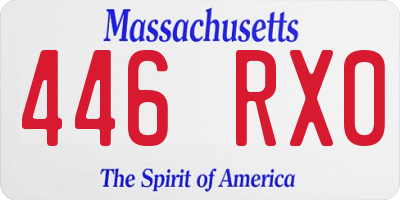 MA license plate 446RX0