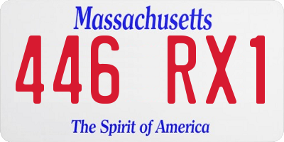 MA license plate 446RX1