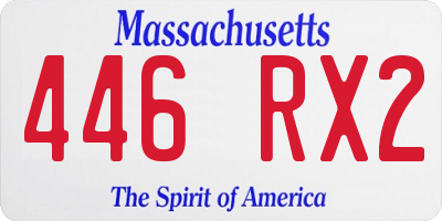 MA license plate 446RX2