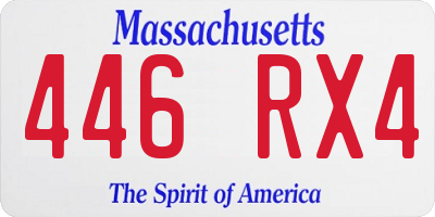 MA license plate 446RX4