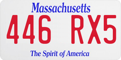 MA license plate 446RX5