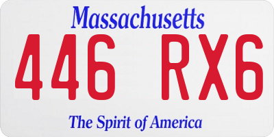MA license plate 446RX6