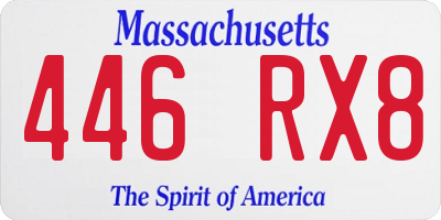 MA license plate 446RX8
