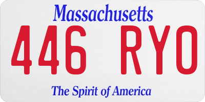 MA license plate 446RY0