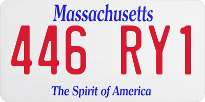 MA license plate 446RY1