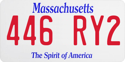 MA license plate 446RY2