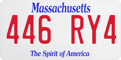 MA license plate 446RY4