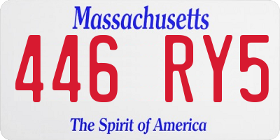 MA license plate 446RY5