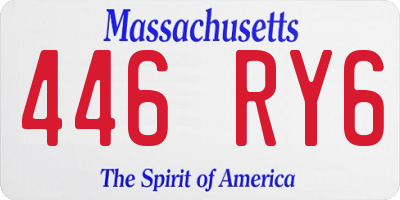 MA license plate 446RY6
