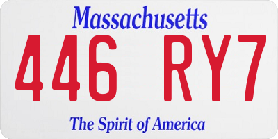 MA license plate 446RY7
